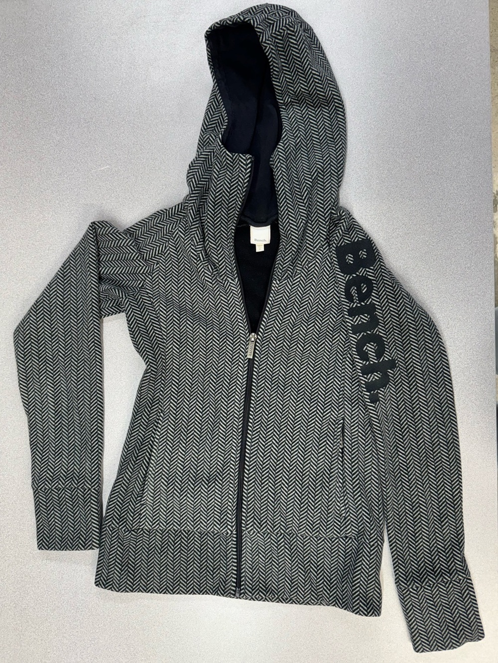 Bench Slinker II Herringbone Full-Zip Fleece Hoodie Sleeve Logo Camping Outdoors